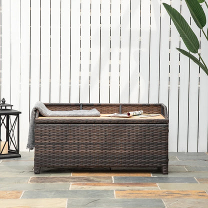 Rattan Ottoman Storage Bench - with Zip-Up Lining