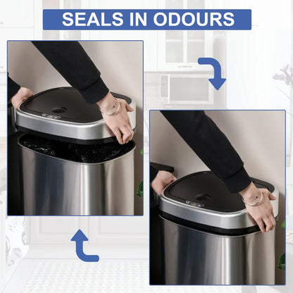 Touchless Motion Sensor Dustbin Automatic Lid - (batteries not included) - 48L