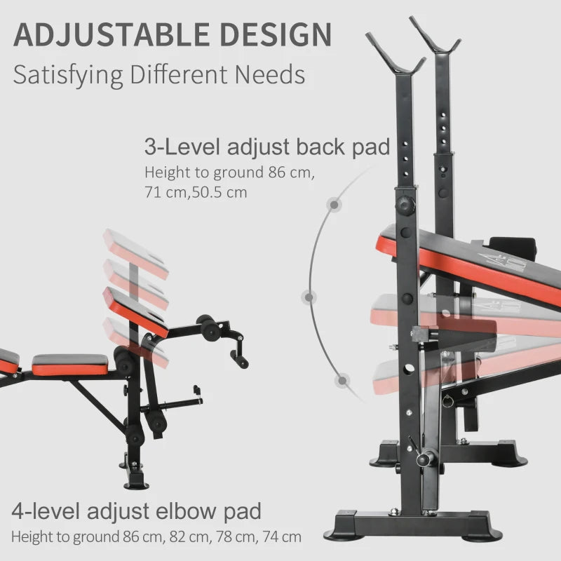 Multi-Functional - Adjustable Weight Bench with Leg Developer and Barbell Rack (Barbell & Weights not Included)