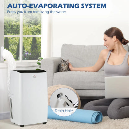 3-in-1 - 14,000 BTU - Air Conditioning Unit with 3 Speeds, LED Display, Remote Control, Dehumidifier and 24hr Timer