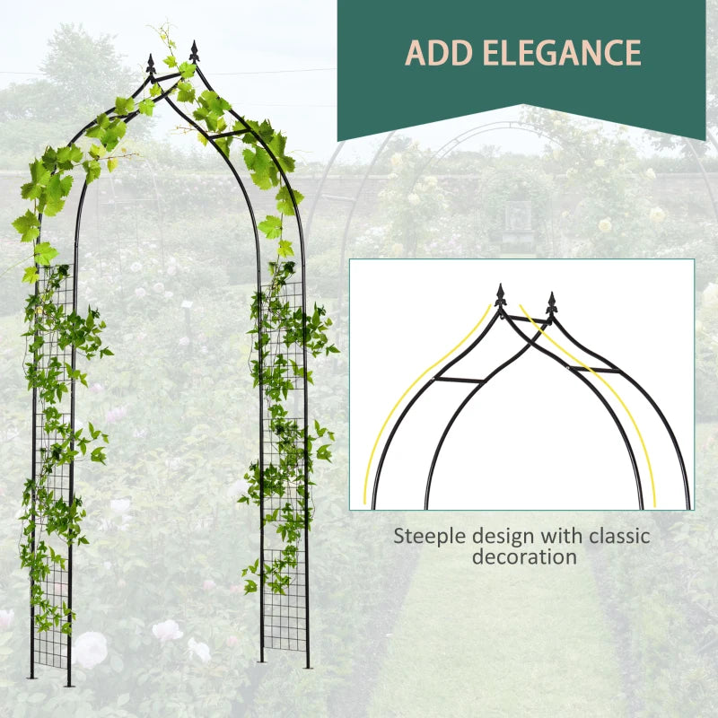 Vintage Style Garden Arch Trellis for Garden or Event Decoration - 8ft