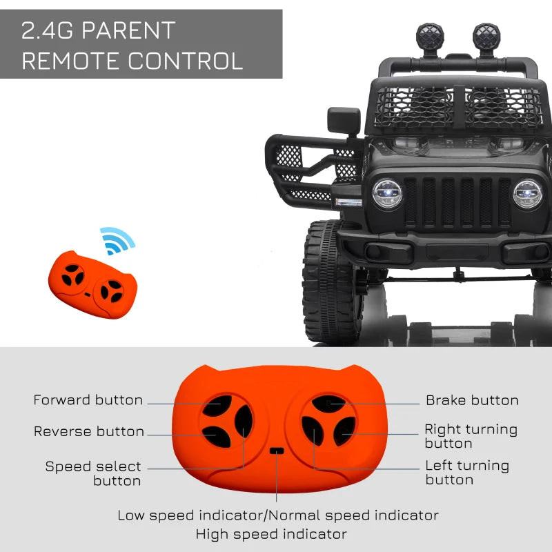 12V Kids Electric Ride On Car Truck Toy SUV with Remote Control - Black