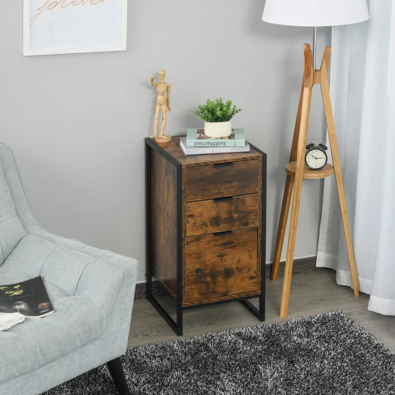 3-Drawer Farmhouse Style Chest of Drawers with 2 Small Drawers and 1 Large Drawer