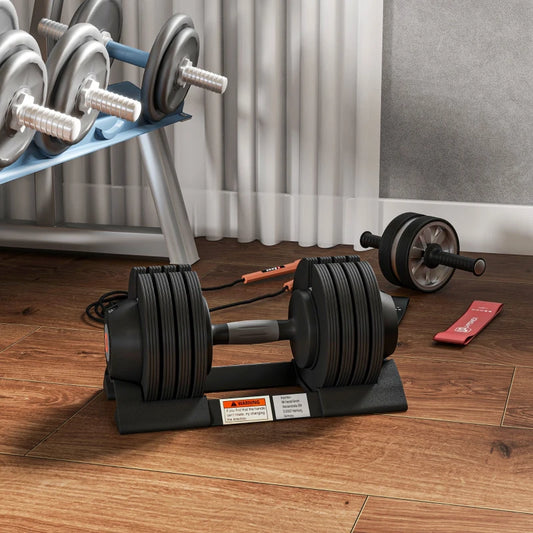 Smart Adjustable Dumbbell Set, 6kg, 11kg, 16kg, 20kg with Storage Tray