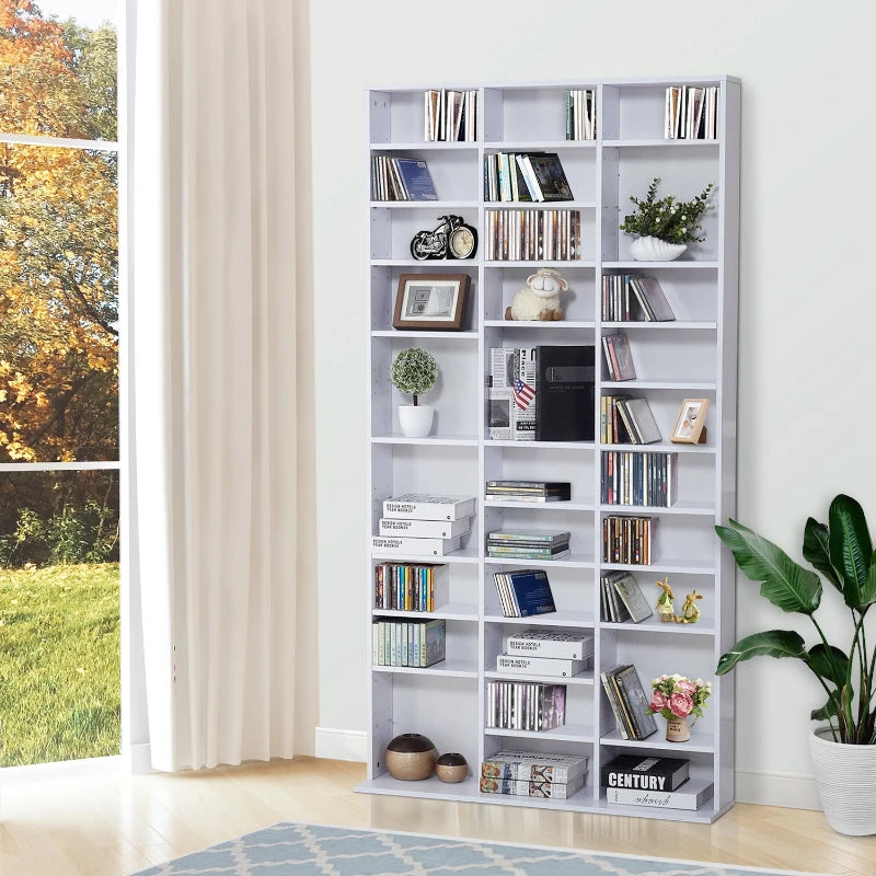 33 Section Adjustable Shelf Bookcase / Storage Unit - White