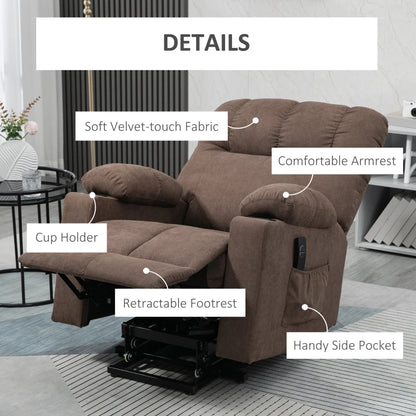 Electric Riser and Recliner Armchair with Drink Holders and Remote Control