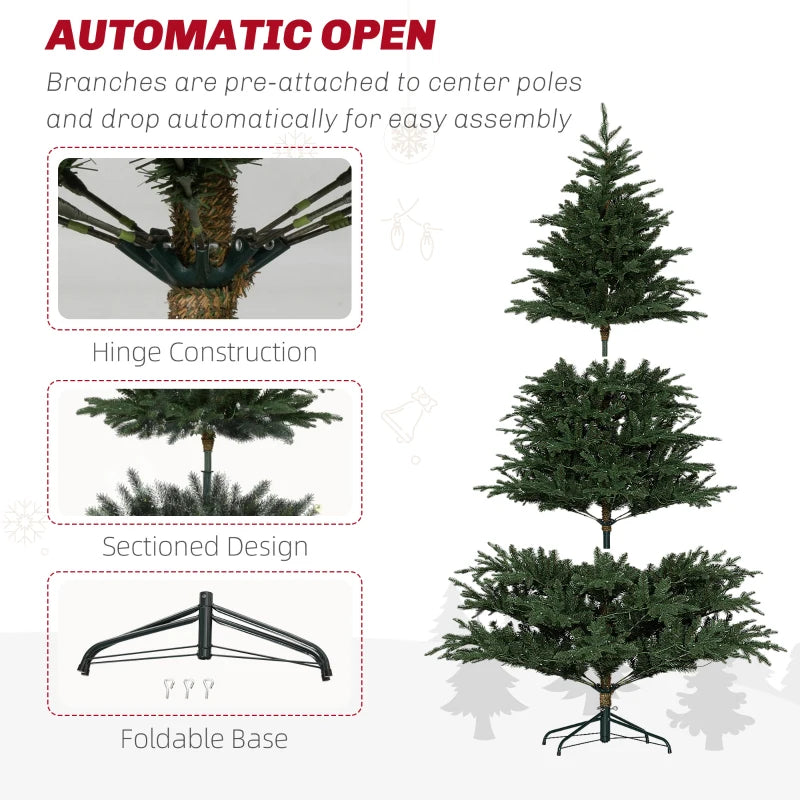 7ft Christmas Tree with LED Lights and Metal Base Included