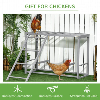 Walk-In Chicken Coop Run with Chicken Activity Shelf and Cover