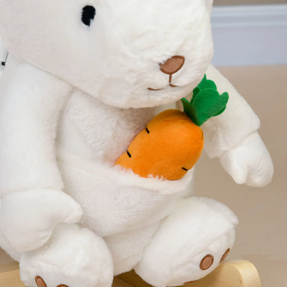 Kids Bunny Rabbit with Carrot, Bucket Seat and Safety Belt - White