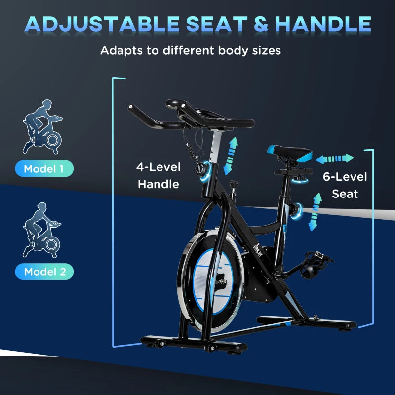 Stationary Cycling Exercise Bike with Adjustable Resistance, LCD Monitor and Phone Holder (8kg Flywheel)