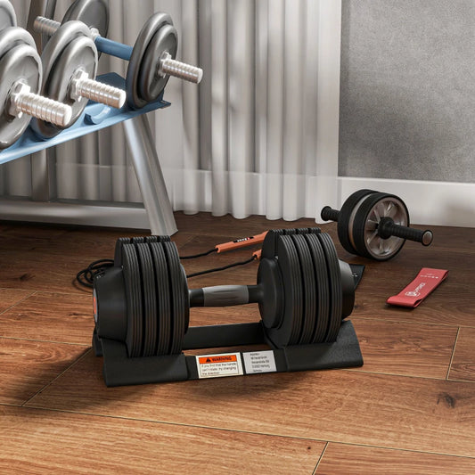 Smart Adjustable Dumbbell Set, 7kg, 13kg, 18kg, 24kg with Storage Tray