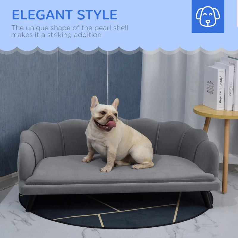 Loveseat Style Dog Sofa Bed with Petal Backrest Design and Cushion - for Small / Medium Dogs