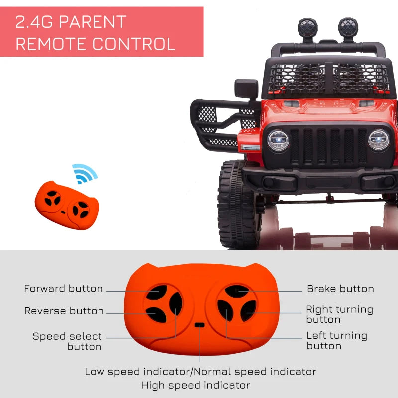 12V Kids Electric Ride On Car Truck Toy SUV with Remote Control - Red