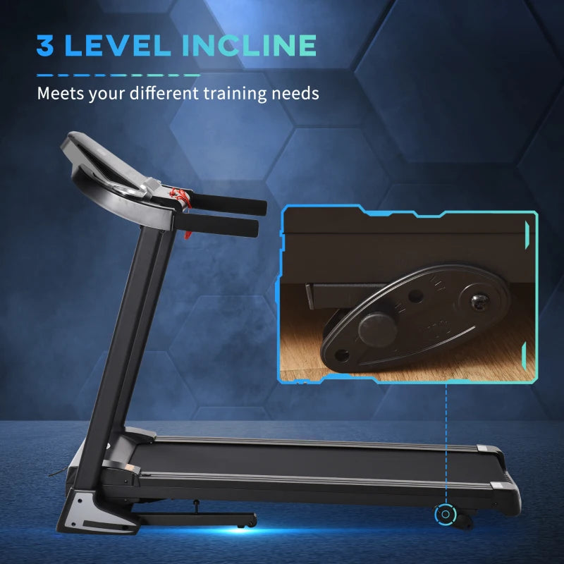 Folding Treadmill with 3 Level Incline, LED Display, 12.8km/h Speed and Phone / Drinks Holder