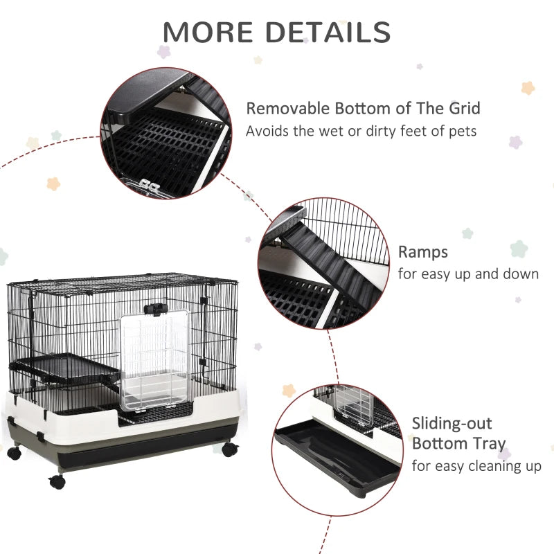 2-Tier Small Animal Rolling Cage (Hamsters / Gerbils etc) with Platform and Ramp