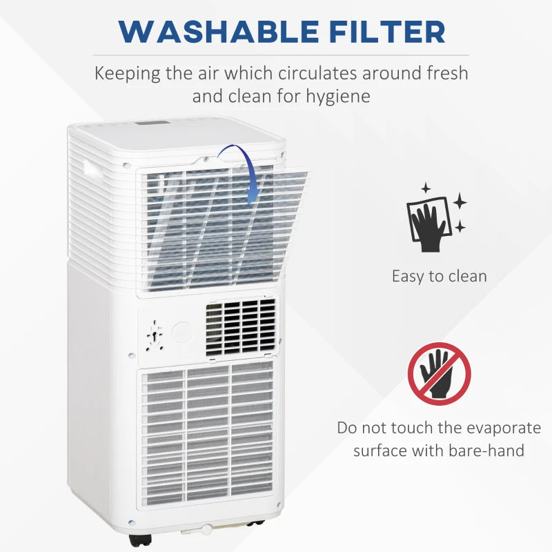 9000 BTU - 4-in-1 Air Conditioning Unit with Dehumidifier, 24hr Timer & Remote Control