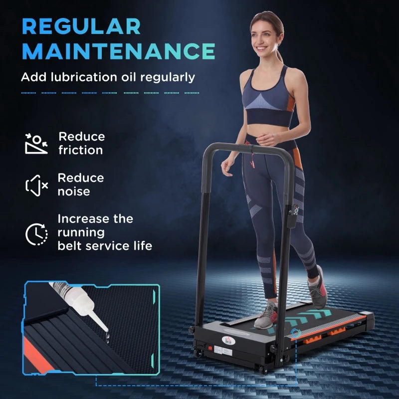 6km/h - Compact Slimline Foldable Treadmill with Footwell LCD Monitor and Emergency Stop Function