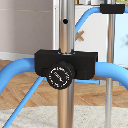 Adjustable Height Gymnastics Bar with Gymnastic Rings Attachment Included - For Kids - Blue