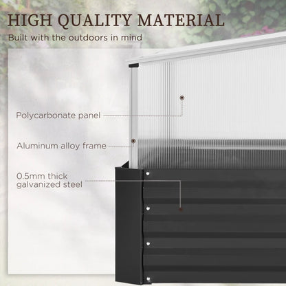 Galvanised Raised Garden Bed with Polycarbonate Top