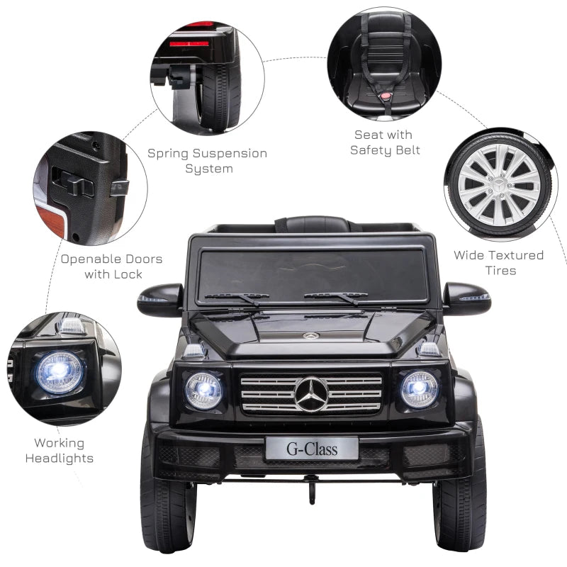 G-Wagon - 12V Kids Electric Ride On Car Toy w/ Remote Control - Black