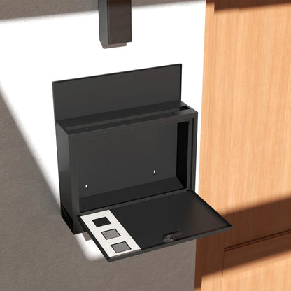 Wall Mounted Weatherproof Post Box / Letterbox, Modern Style with 2 Keys and Viewing Windows