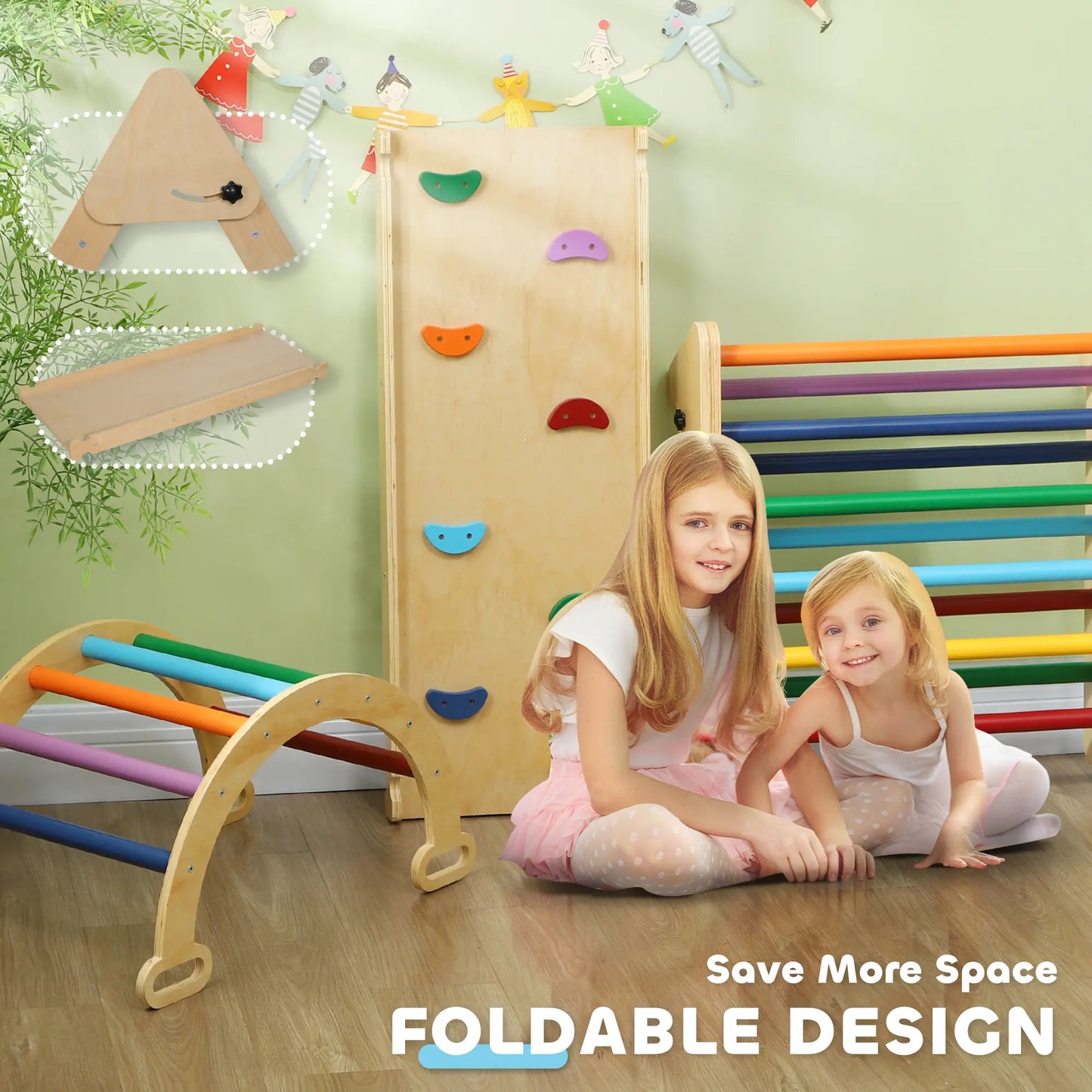 5in1 Toddler Climbing Frame with Ramp and Arch