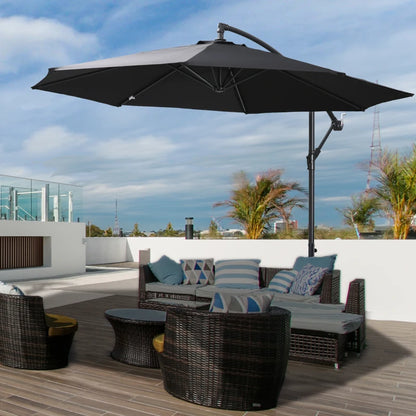 Cantilever Hanging Banana Parasol Umbrella - Black