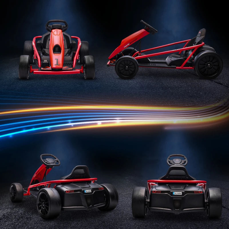 24V Electric Go Kart for Kids with 2 Speeds - Red / Black