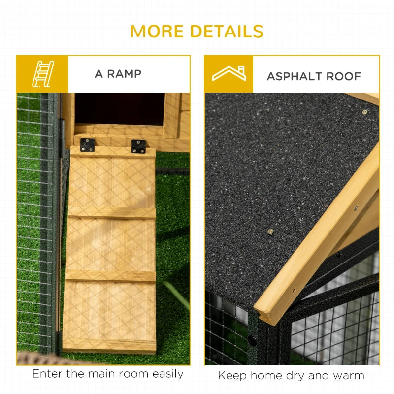 Home Style Rabbit Hutch with Ramp and Asphalt Roofing