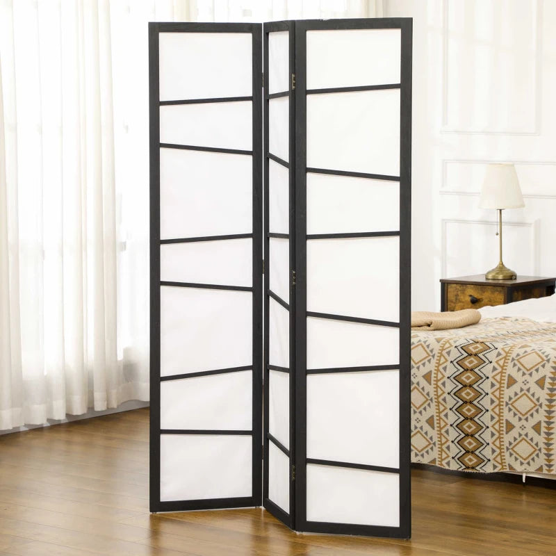 3-Panel Room Divider / Wooden Folding Screen Separator