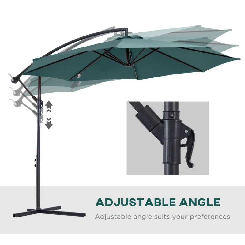 Cantilever Hanging Banana Parasol Umbrella - Green