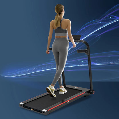 14km/h - Foldable Treadmill with Emergency Stop Button and Multifunction LED Display