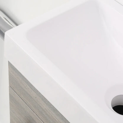 Slimline - Vanity Sink Cabinet with Basin and Cupboard Storage - Grey