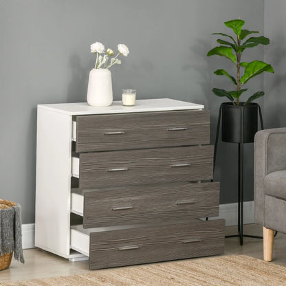 Two-Tone - 4-Drawer Dresser Chest of Drawers / Storage Organiser