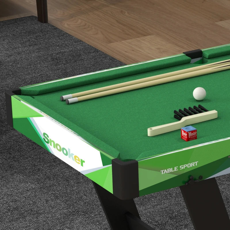 104cm - Small Folding Mini Pool Table Set with 2 Cues, 16balls, Chalk and Triangle