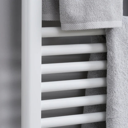 Heated Hydronic Bathroom Curved Ladder Towel Rail Radiator - White