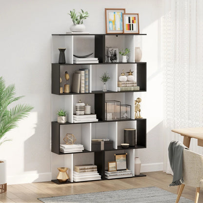 5 Tier Bookcase Storage Display Shelving - S Shape design