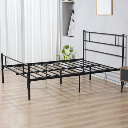 Modern Slimline Metal Bed Frame with Headboard & Footboard - (King Size)