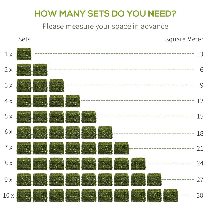 12-Piece Boxwood Wall Panels Artificial Decor