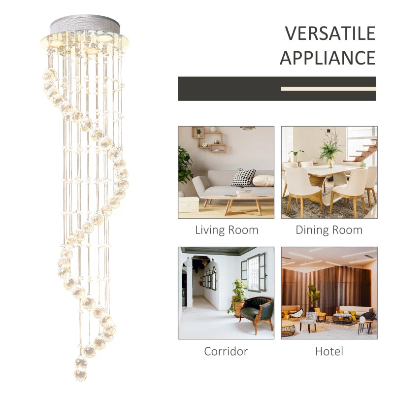 Chandelier Style Spiral Crystal Waterfall Droplet - Ceiling Light