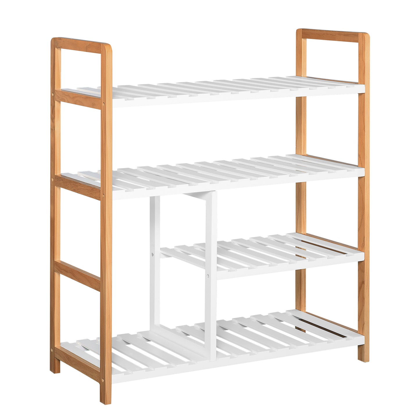 4 Tier Shoe Racks Storage Stand Shelf Organizer Wood Frame 78 x 68 x 26 cm Hallway Furniture