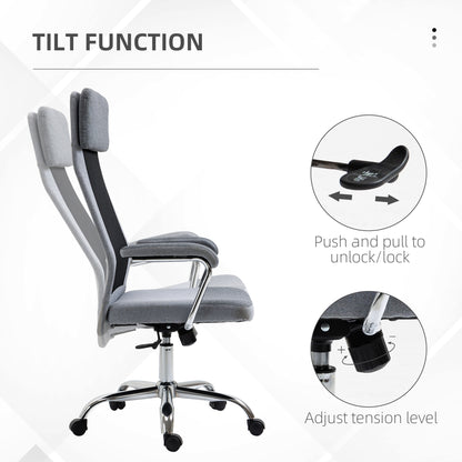 Office Chair, Ergonomic Desk Chair, High Back Computer Chair with Adjustable Height, Swivel Rolling Wheels