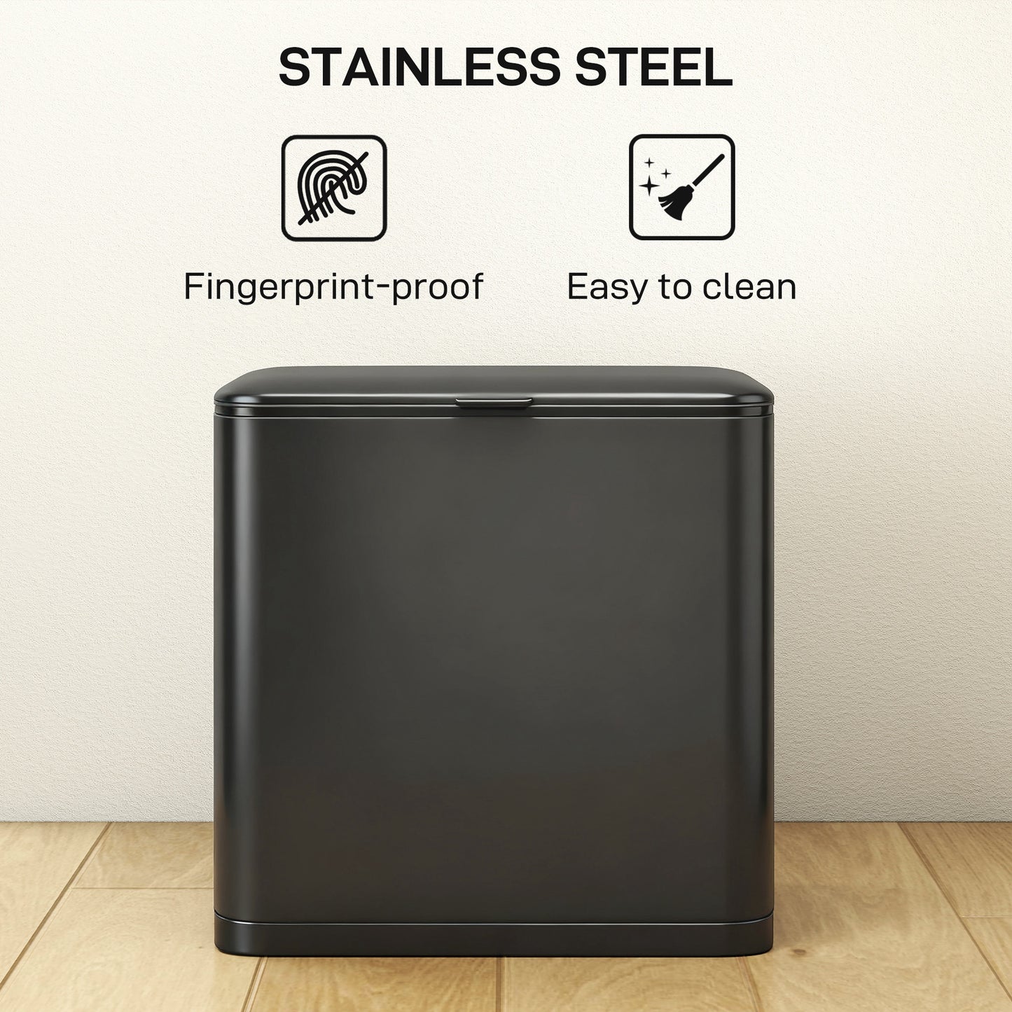 8L Hanging Kitchen Bin, Rubbish bin with Lid and Removable Inner Bucket for Kitchen Cabinet Door, Under Sink, Office