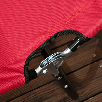 Set of Two Folding Sun Loungers - Red