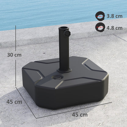 Square Garden Parasol Base, Garden Umbrella Stand Heavy Duty Parasol Base, Filled Up to 25kg with Sand or 20kg