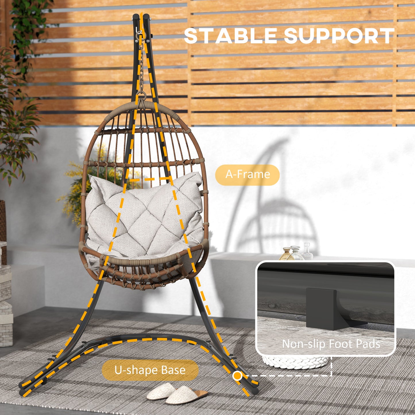 Hammock Chair Stand Only, Hanging Chair Stand with Extra Large Base