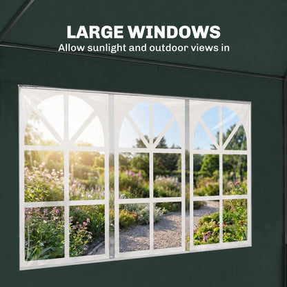 6x3 m Party Tent Gazebo Marquee Outdoor Patio Canopy Shelter with Windows and Side Panels, Green