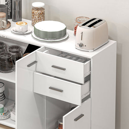 Sideboard, Modern Storage Cabinet with 2 Drawers, 3 Doors and Adjustable Shelves, Kitchen Cabinet for Living Room