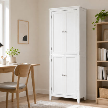 170 cm Tall Bathroom Storage Cabinet, Freestanding Narrow Bathroom Cabinet with Adjustable Shelves for Laundry Room