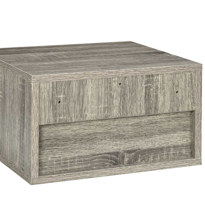 Floating Bedside Tables Set of 2, Wall Mounted Nightstand, Grey Wood Effect